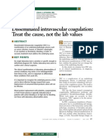 Disseminated Intravascular Coagulation: Treat The Cause, Not The Lab Values