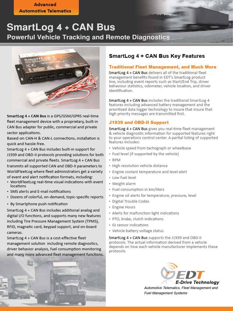 SmartLog 4 + CAN Bus Fleet Management System | PDF | Electrical ...
