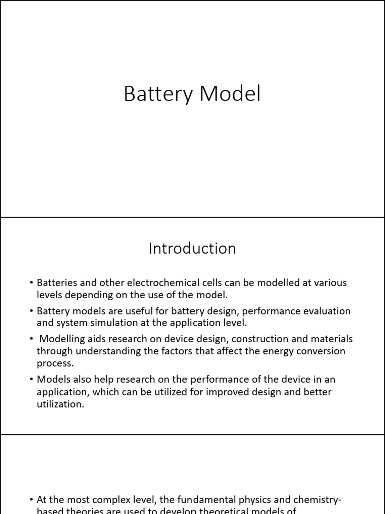 Battery Model | PDF | Electrical Network | Voltage