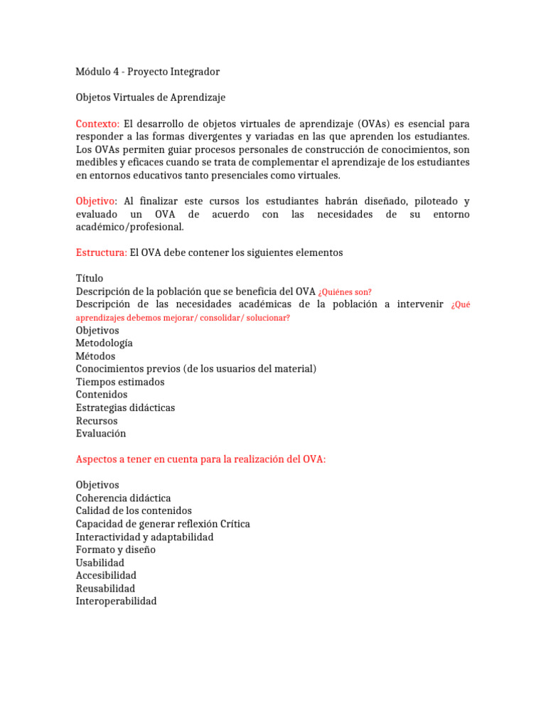 Módulo 4 - Proyecto Integrador - Proyecto Muestra | PDF | Aprendizaje ...