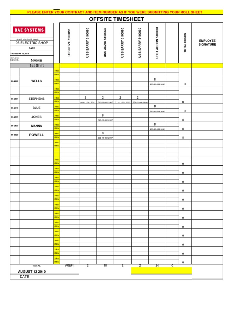 New Sign Off Sheet 8-12-10 | PDF