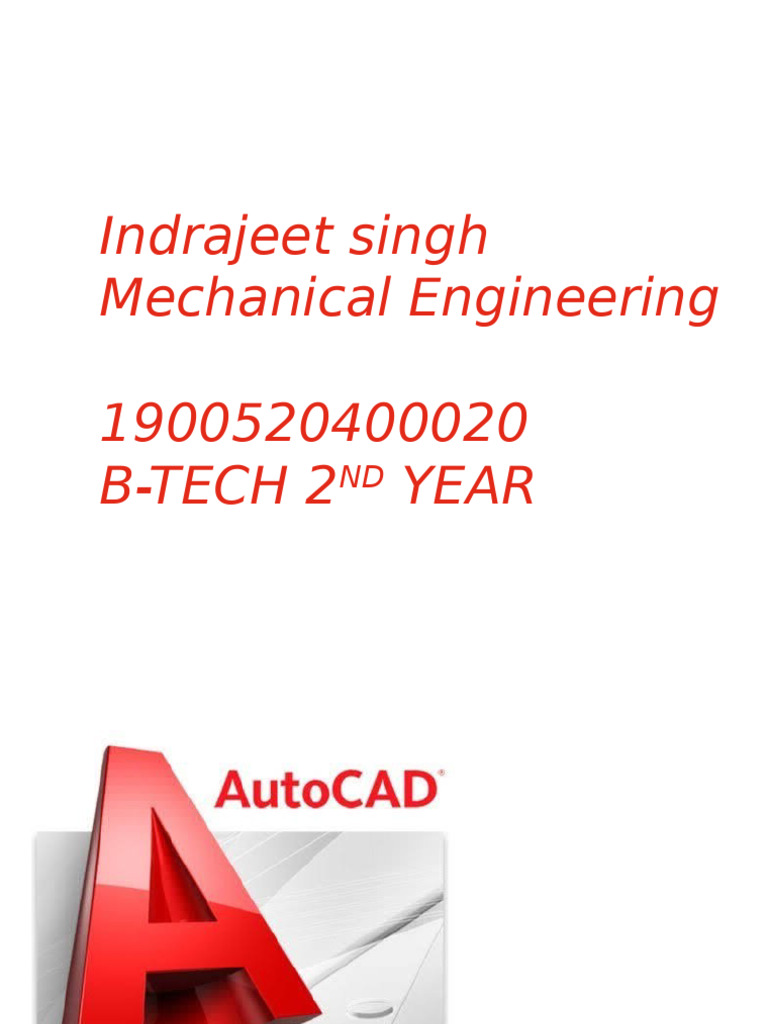 Indrajeet Singh Mechanical Engineering 1900520400020 B-Tech 2 Year | PDF