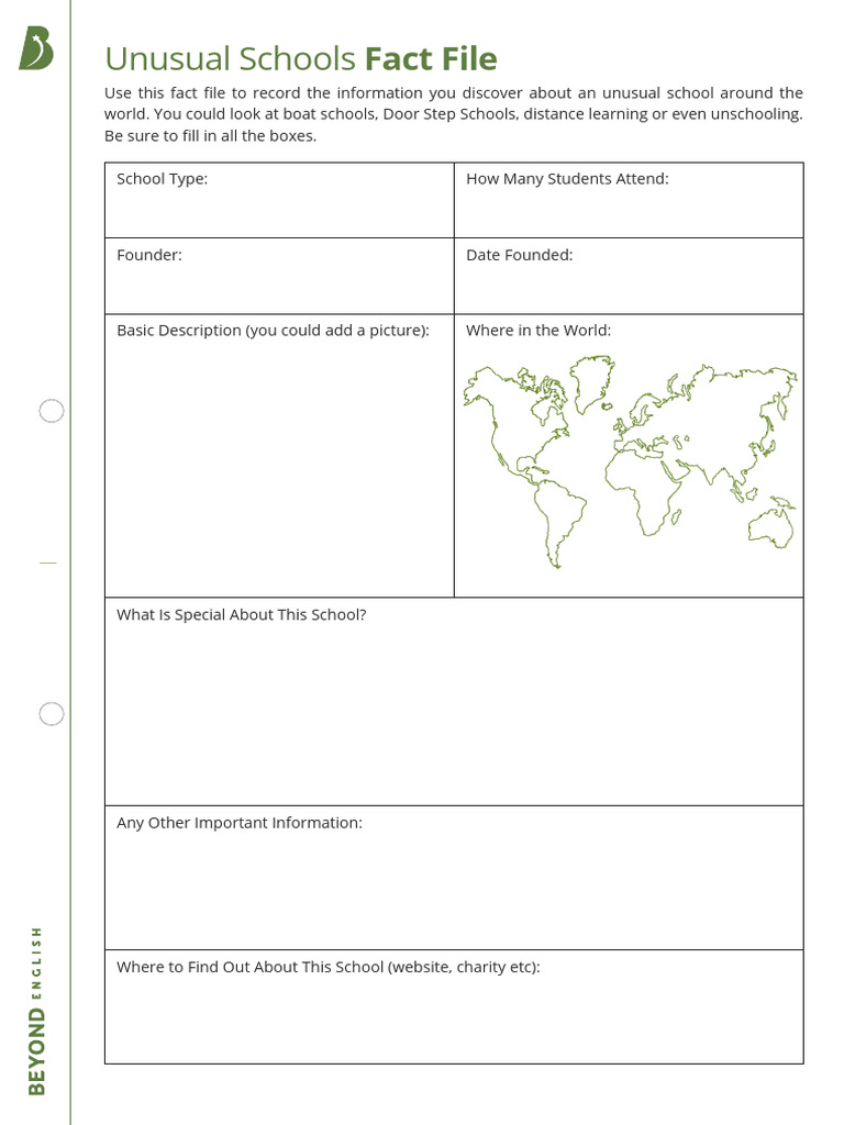 Unusual Schools Fact File | PDF