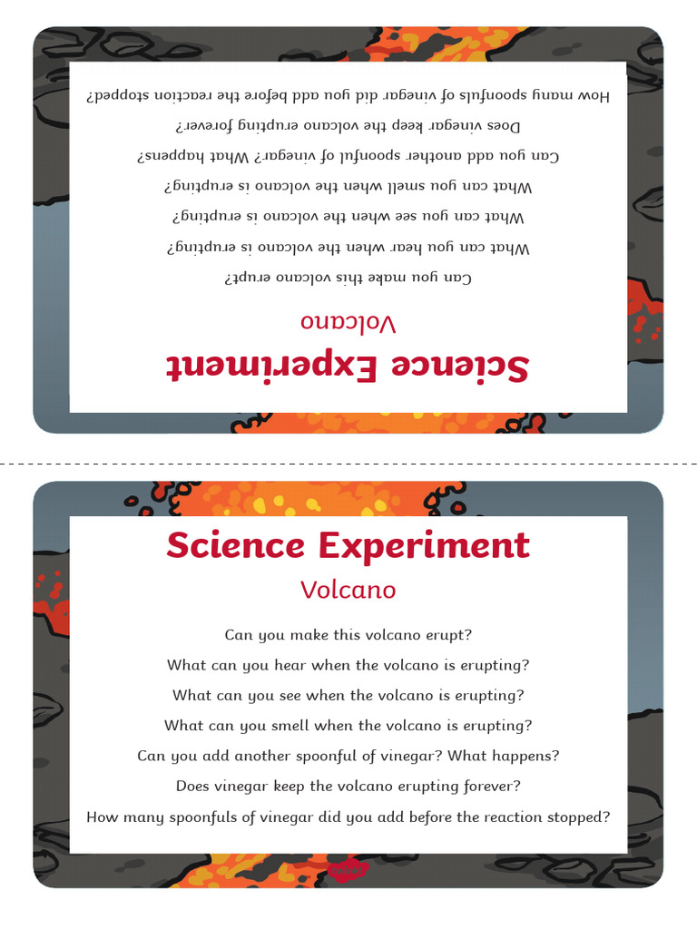 Volcano Eruption Science Experiment | PDF