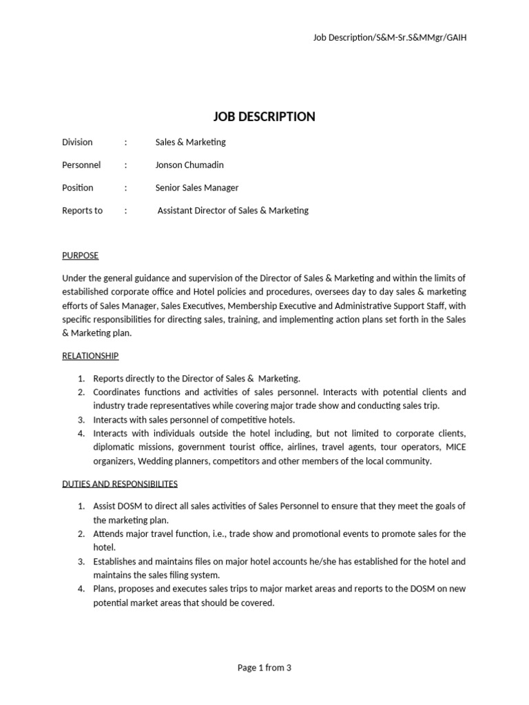 Job Description | PDF | Business
