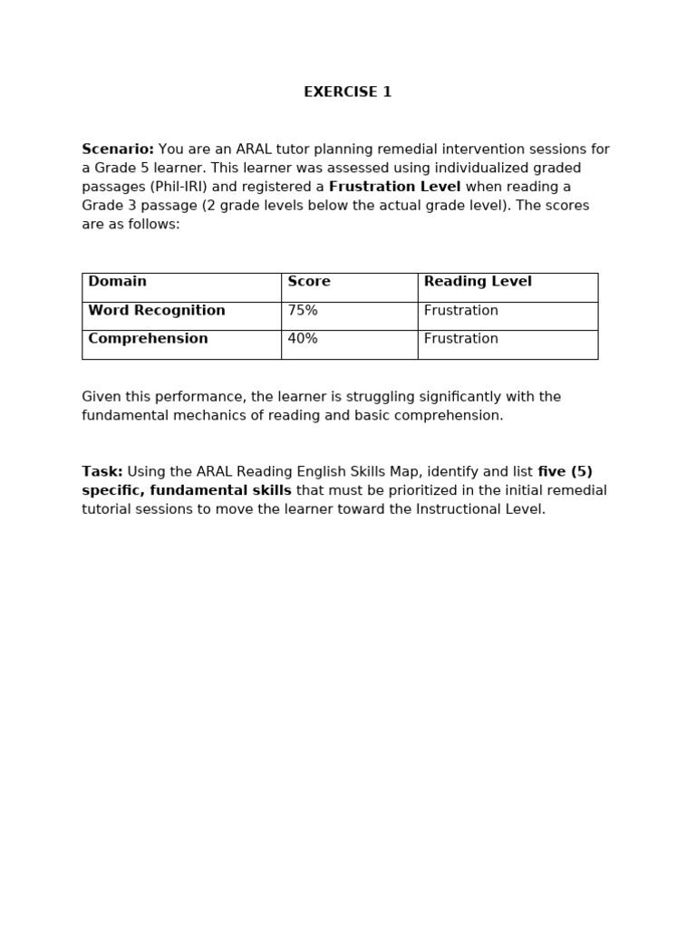 Activity Sheet For Decoding ARAL Reading Skills Map-LEA | PDF | Reading ...