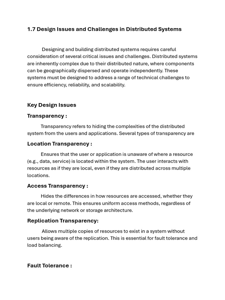 Design Challenges in Distributed Systems | PDF | Distributed Computing ...