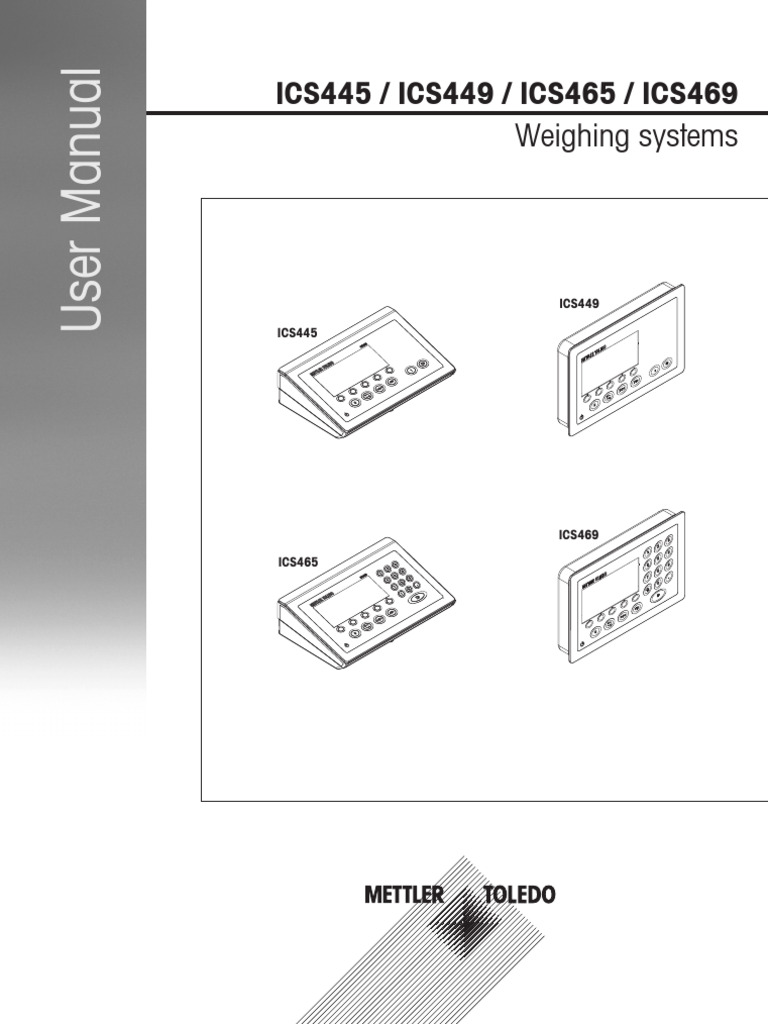 User Manual for ICS445/ICS465 Weighing Systems | PDF | Battery Charger ...