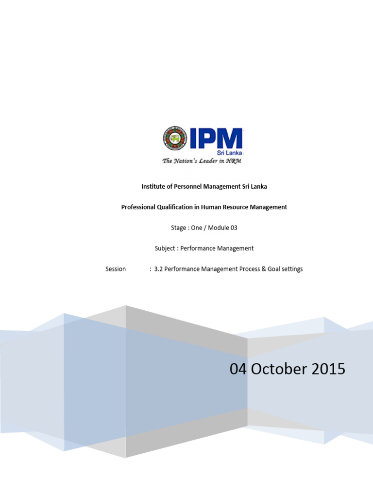 Performance Management & Goal Setting Guide | PDF | Goal | Goal Setting