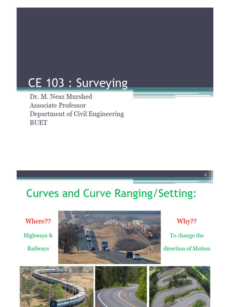 Curve Design and Setting in Surveying | PDF | Tangent | Geometric Shapes