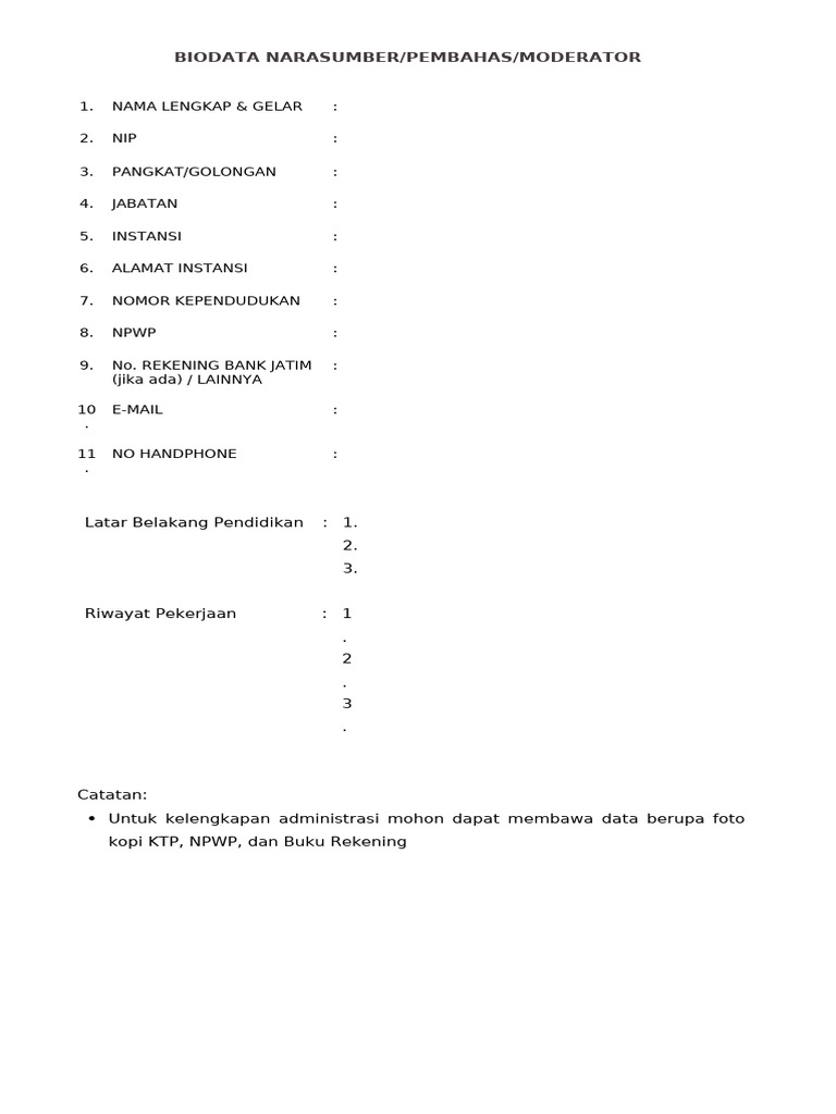 Biodata Narsum SSK | PDF
