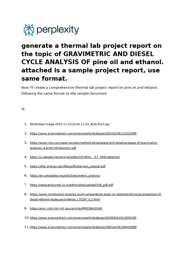 Generate A Thermal Lab Project Report On The Topicgenerate A Thermal ...