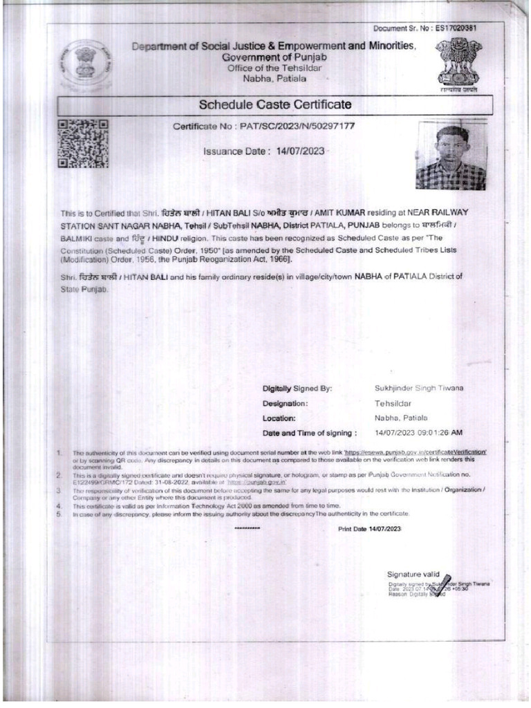 Cast Certificate | PDF