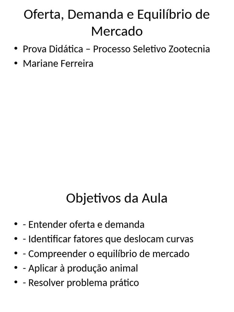 Aula Oferta Demanda Equilibrio Mercado | PDF