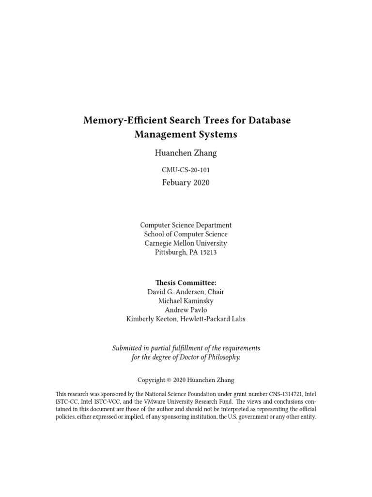 Memory-Efficient Search Trees for DBMS | PDF | Databases | Database Index