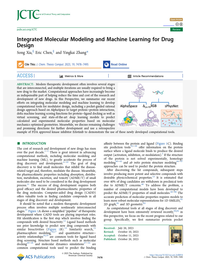Molecular Modeling & ML in Drug Design | PDF | Docking (Molecular ...