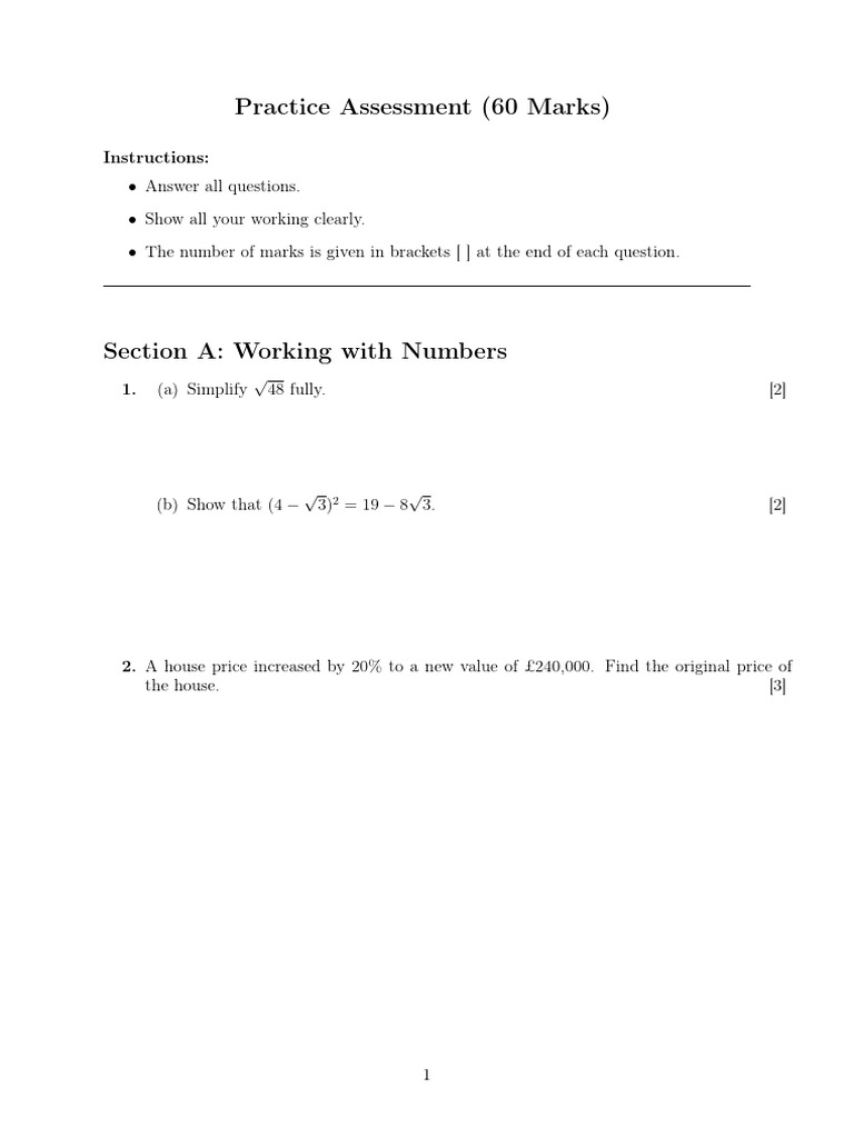 Math Practice Assessment Questions | PDF | Field (Mathematics) | Equations