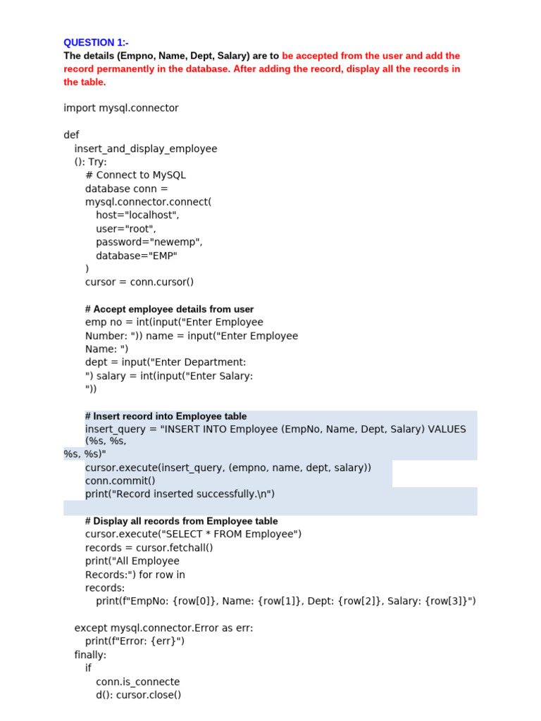 MySQL CRUD Operations in Python | PDF | Software Engineering | Data ...