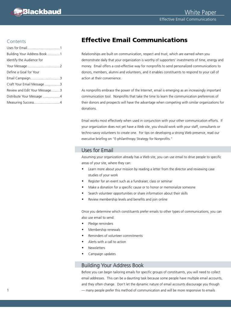 Whitepaper Effective Email Communications | PDF