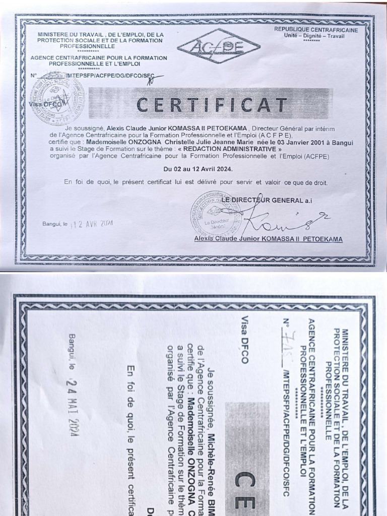 Certificat | PDF