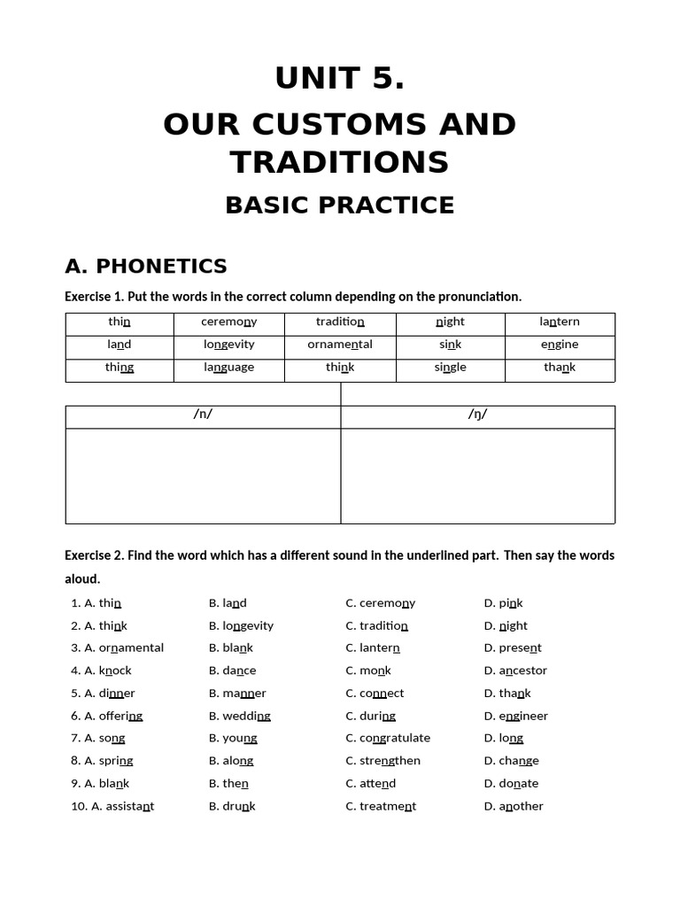 Customs and Traditions Exercises | PDF | Wedding | Halloween