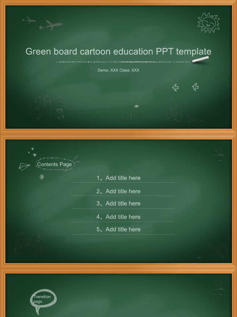 Green Lesson Board Cartoon Education | PDF