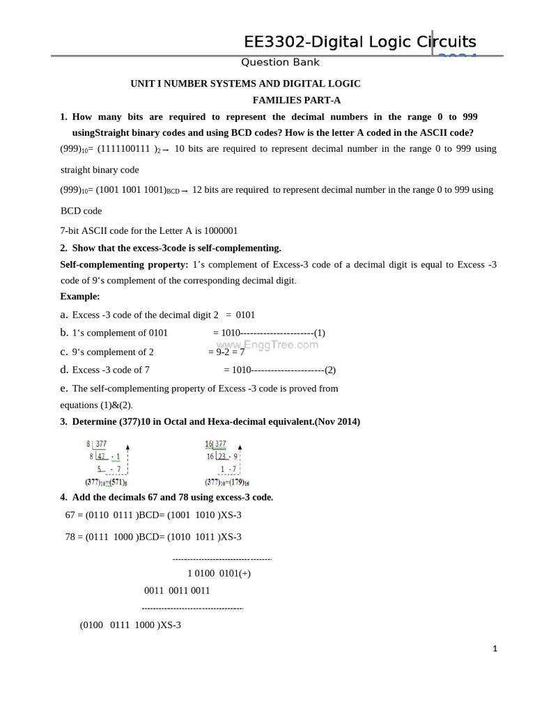 Digital Logic and Number Systems Questions | PDF | Logic Gate | Electronics