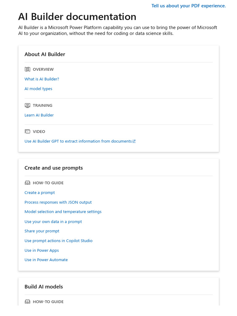 AI Builder Overview and Usage Guide | PDF | Artificial Intelligence ...
