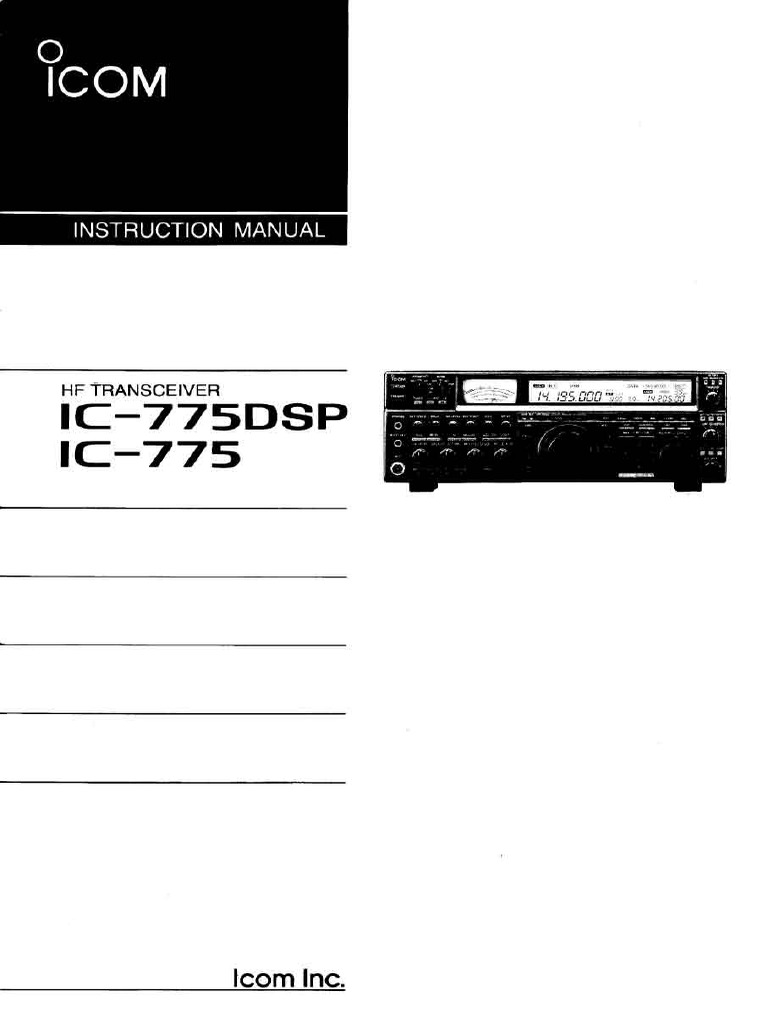 Ic775 Instruction Manual | PDF