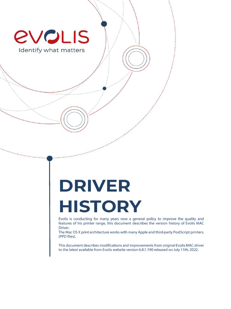 Evolis MAC Driver Version History | PDF | Printer (Computing) | Mac Os