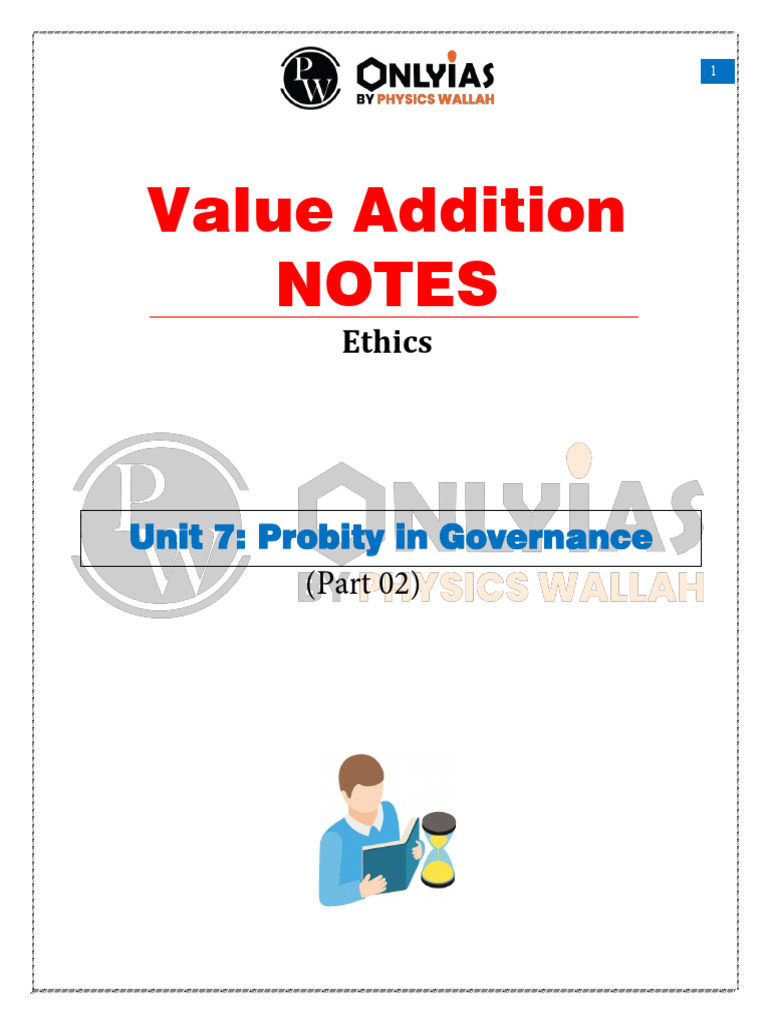 6867c5494208851784f7664e - ## - Probity in Governance (Part 02) - Value ...