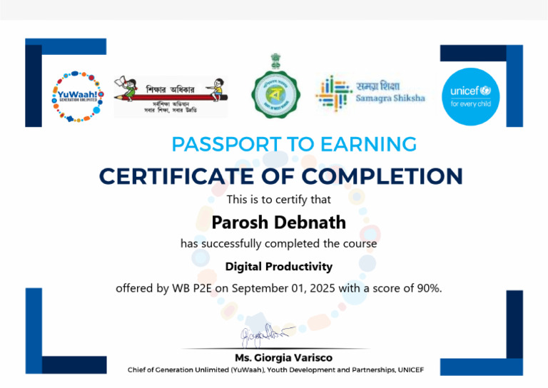 Digital Productivity Course Certificate | PDF
