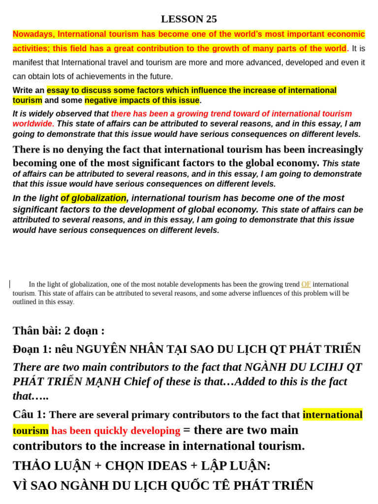 Lesson 25 | PDF | Tourism