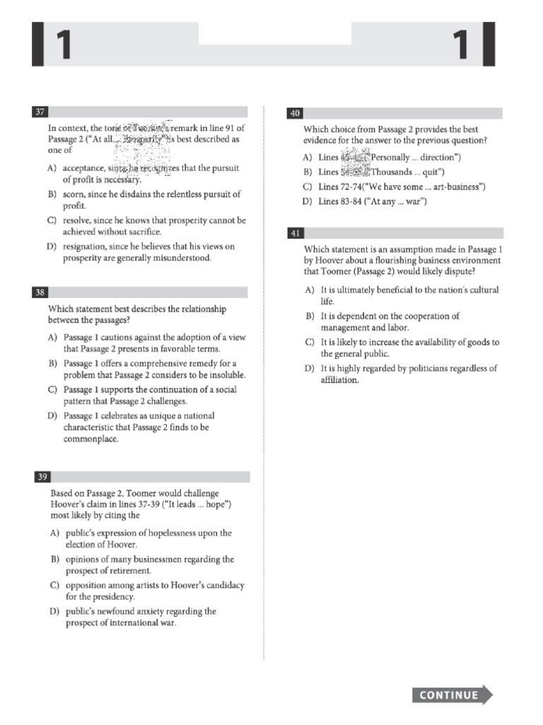 SAT Pre Test 1 | PDF