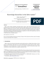 Knowledge Hierarchies in The Labor Market: Gilles Saint-Paul