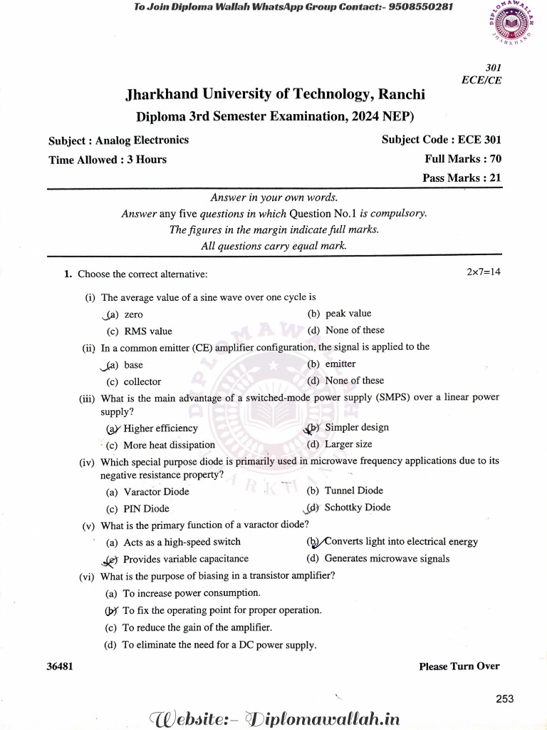 ECE PYQ 3RD (Diplomawallah) | PDF