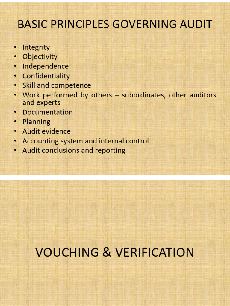 Audit Principles: Vouching & Verification Guide | PDF | Audit ...