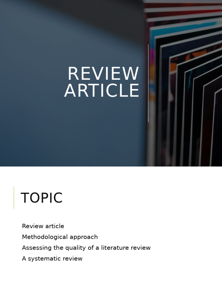 Guide to Writing Review Articles | PDF | Systematic Review | Procedural ...