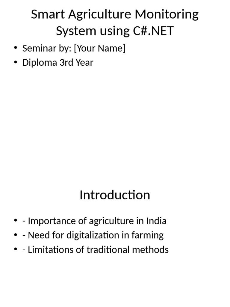 Smart Agriculture Monitoring System | PDF