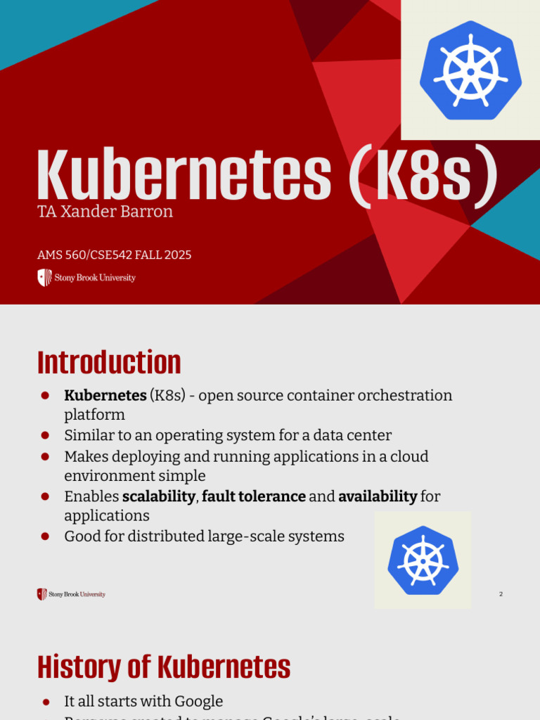 Kubernetes AMS560 - CSE542 FA25 | PDF | Computer Cluster | Load ...