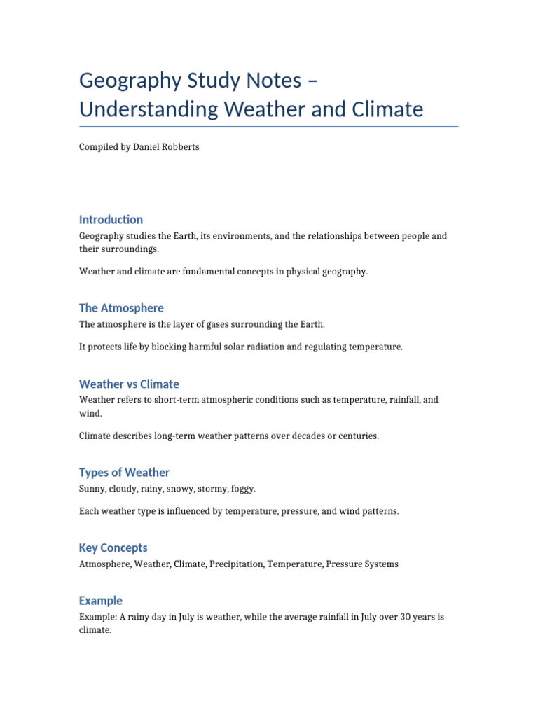 Geography Weather and Climate | PDF