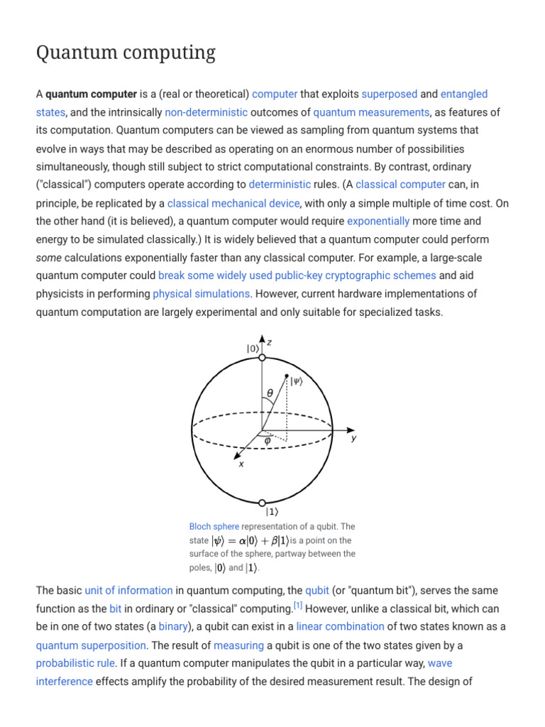 Overview of Quantum Computing Concepts | PDF | Quantum Computing ...