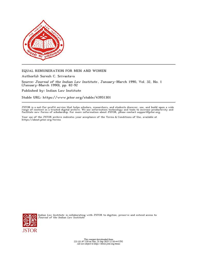 Equal Pay For Equal Work Article | PDF | International Labour ...