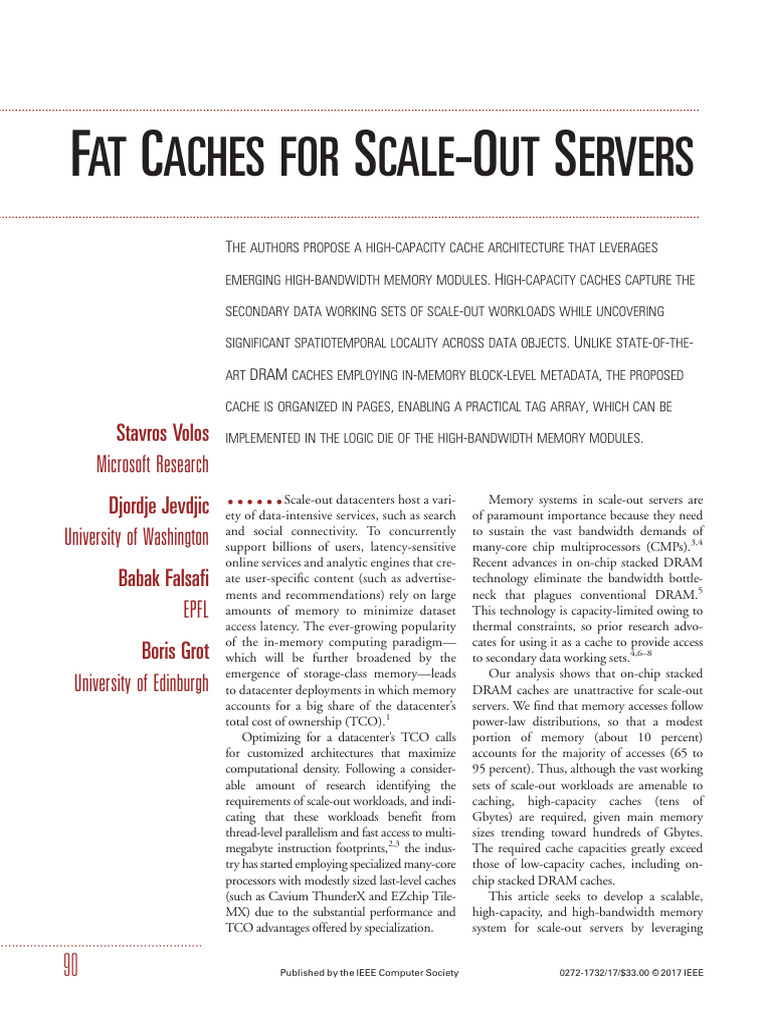 High-Capacity Caches for Scale-Out Servers | PDF | Cache (Computing ...