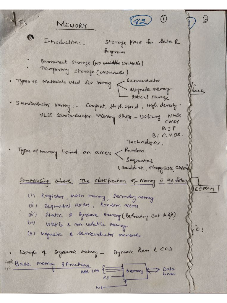 Memory Notes DLD | PDF