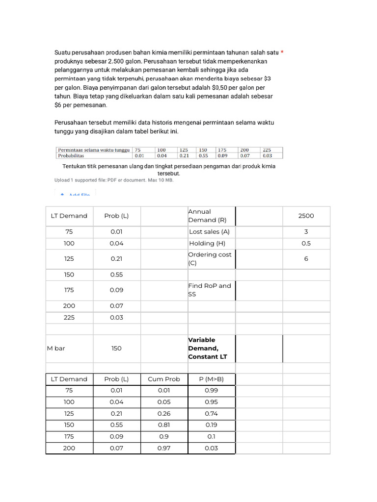 Calculate ROP and SS for Demand Analysis | PDF