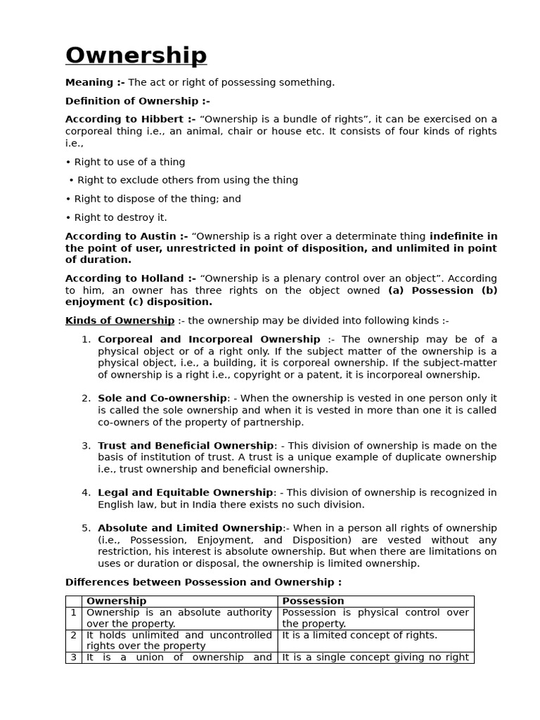 Sole Ownership Explained | PDF | Mens Rea | Obiter Dictum