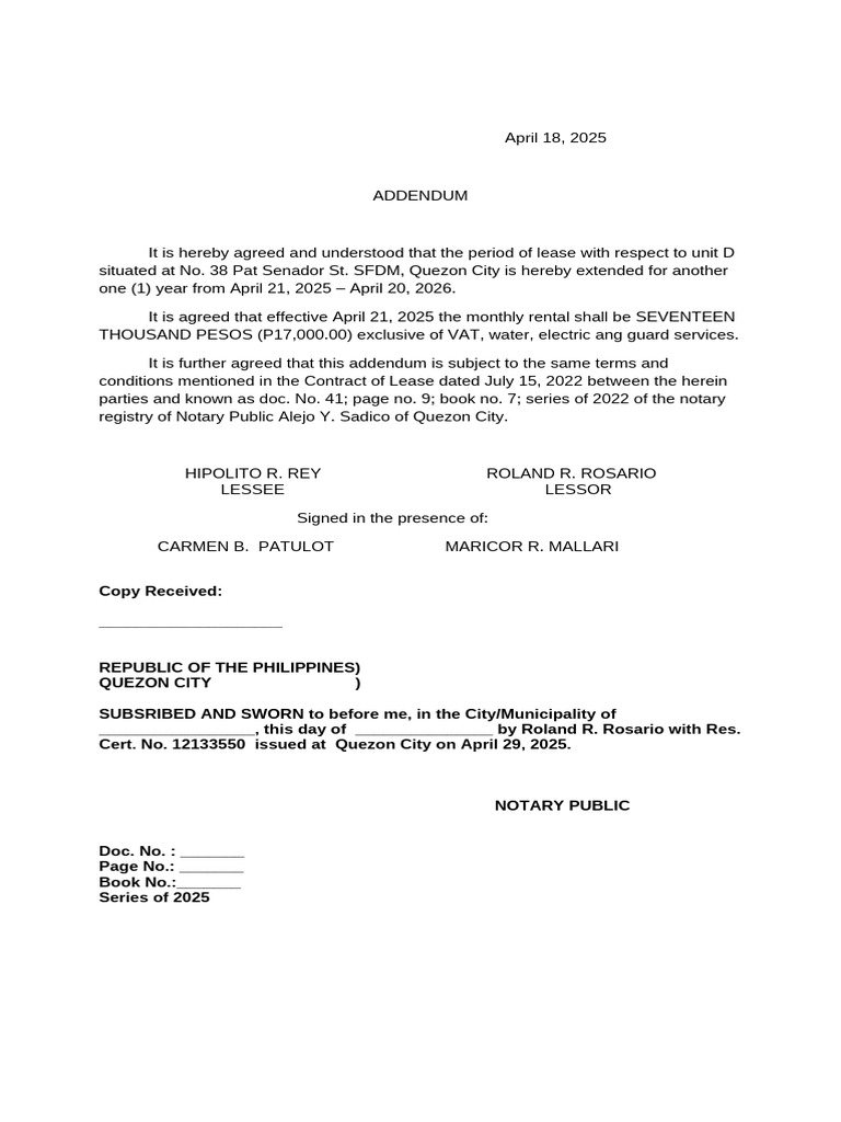 Addendum 38 B | PDF