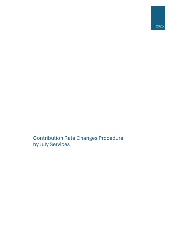 Contribution Rate Changes Procedure by JBS - V5 | PDF | Computing ...