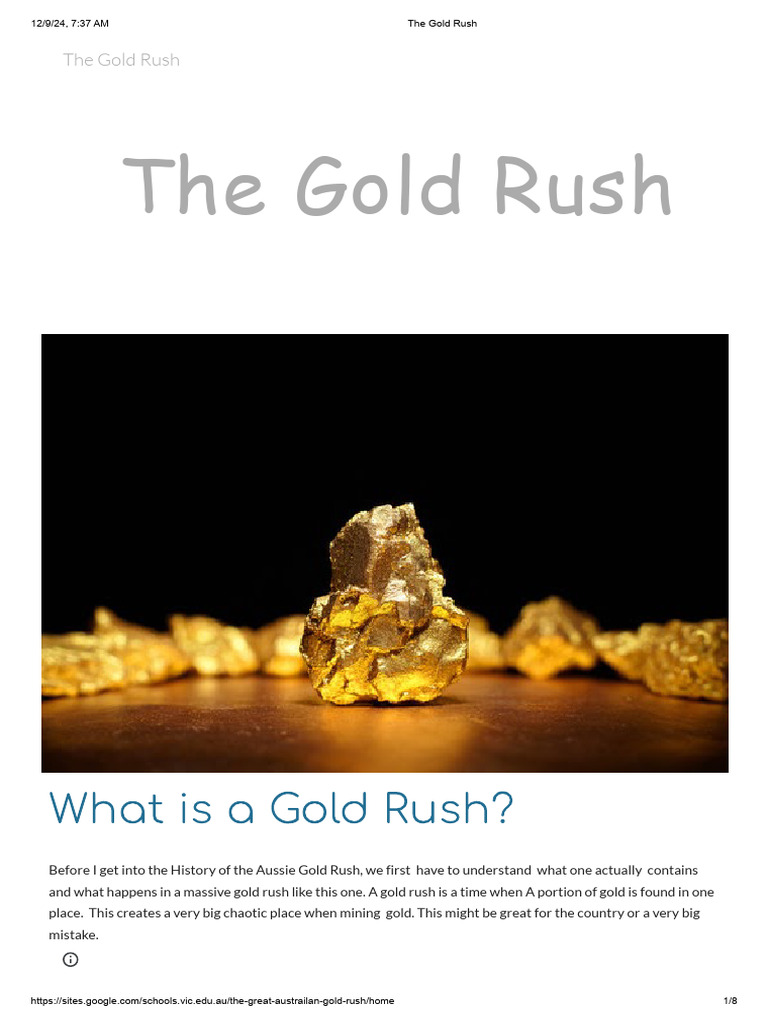 Australian Gold Rush History Explained | PDF | Gold Mining | Mining